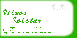 vilmos koletar business card